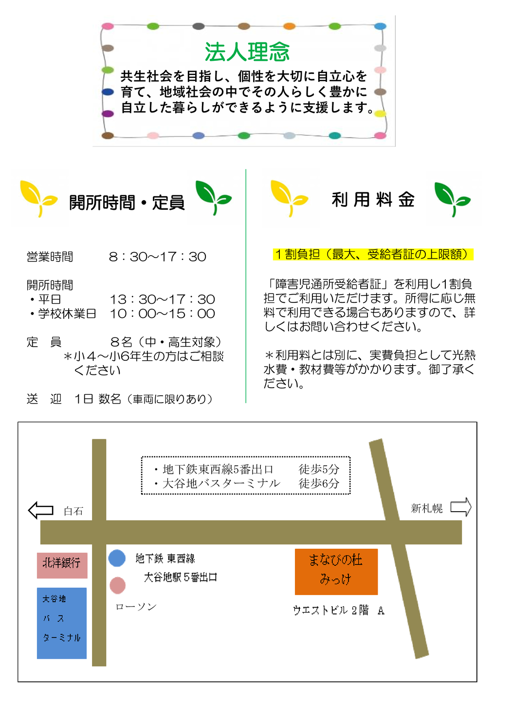 法人理念営業時間マップ